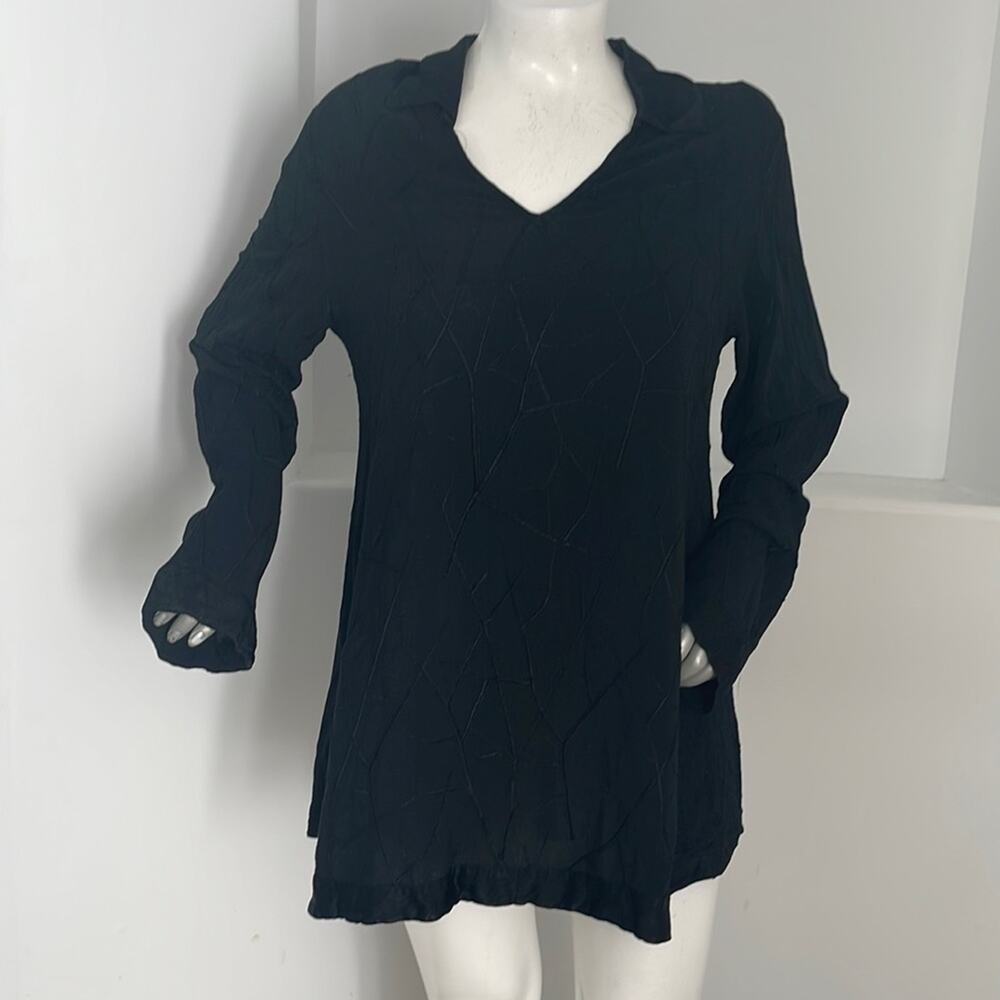 GHOST Made in England Long Sleeve Tunic Top Black Size L